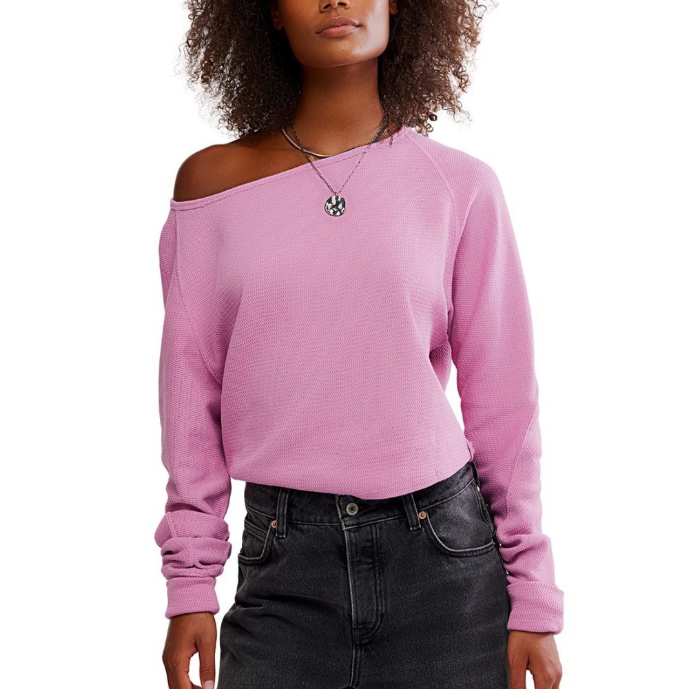 Free People Jess Asymmetrical Long-Sleeve Top
